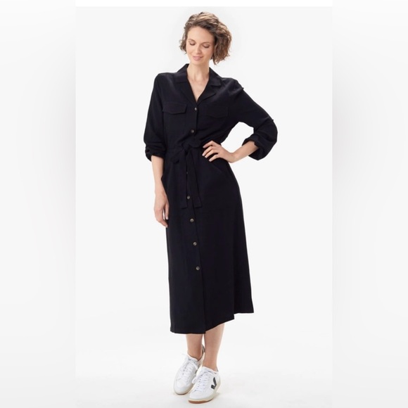 Lolë Black Pearse Long Sleeve Dress - Picture 1 of 3